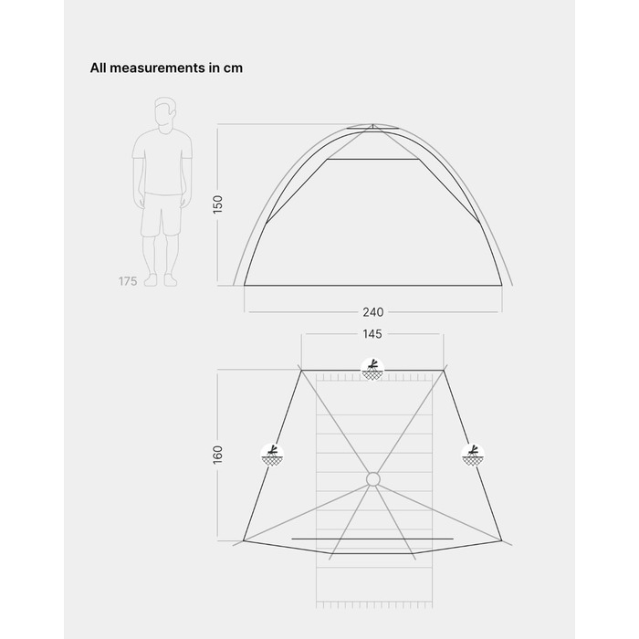 Великий пляжний навіс із захистом від ультрафіолету (UV80) для 3 осіб, включаючи піщані кілочки та сумку для переміщення. Захист від сонця для сімей, дітей, немовлят або собак - Bahamamint