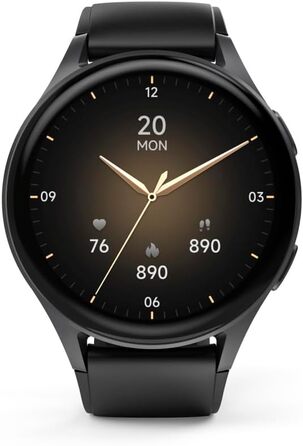 Розумний годинник Hama 8900 з GPS, водонепроникний IP68, функція телефону (сенсорний AMOLED-дисплей, голосове керування, спортивні режими, трекер сну, пульсометр, WhatsApp, годинник для бігу, пульсометр, фітнес-годинник) чорний