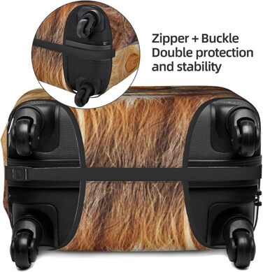 Чохол для валізи Cool Lion, міцний захист багажу, підходить для валіз розміром 45.7-81.3 см, Чорний, Великий