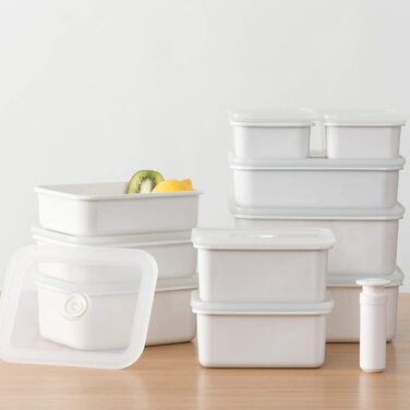 Емальований контейнер для зберігання продуктів у вакуумному герметичному контейнері XL 2,8 л 23,5 x 17,5 x 9,5 см Зберігає свіжість продуктів значно довше Захищає продукти від бактерій та цвілі Вакуумний насос не входить до комплекту