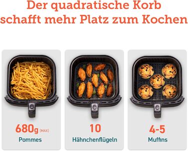 Фритюрниця та мультиварка COSORI 3,5 л, 13 програм, 1500 Вт, фритюрниця XL для 1-3 осіб, буклет з 100 німецькими рецептами, цифров