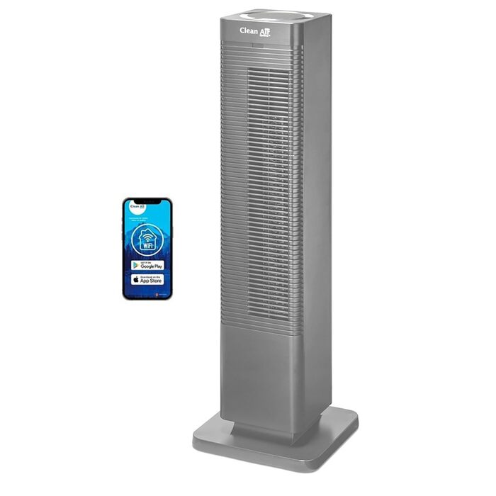 В-1 Дизайнерський вентилятор-обігрівач - Обігрів та охолодження - Обігрів 1000/2000 Вт - Цифровий термостат 15-35C - Коливання 80 - Підходить для приміщень площею до 40 м/100 м Сірий, 904G Smart - 2-