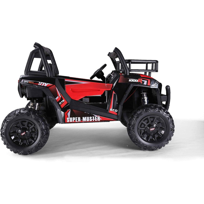 Дитячий електромобіль RIRICAR 24V UTV, червоний, електромобіль для дітей 2-х місцевий з пультом дистанційного керування 2.4 ГГц, д