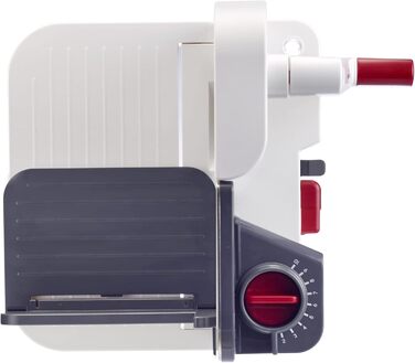 Харчовий слайсер Westmark, плавно регульована товщина різання, дуже гострий круглий ніж, пластик/нержавіюча сталь, компактний, білий/антрацитовий/червоний, 97012260 модель 2022 року