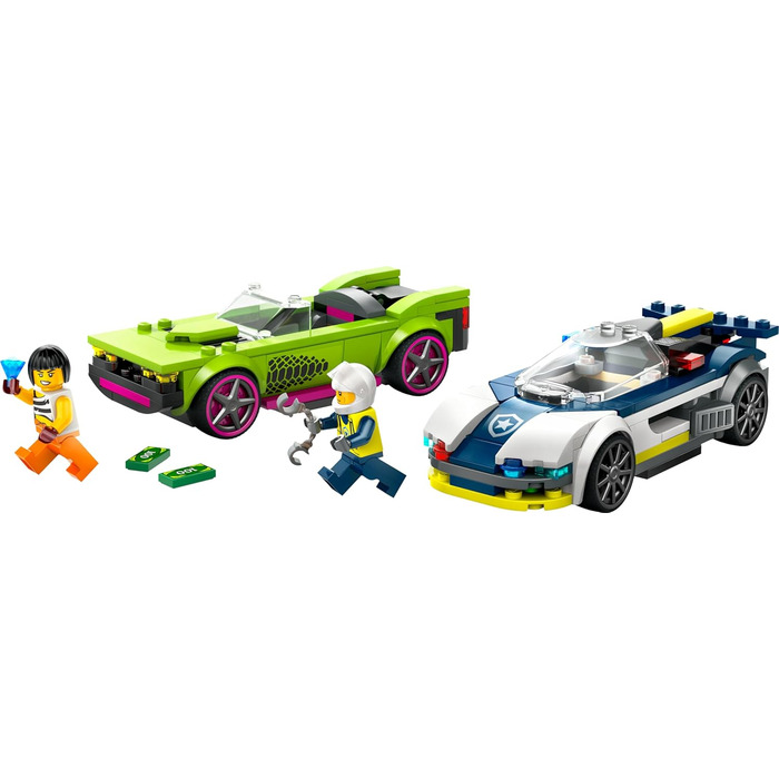 Конструктор LEGO City Chase with Police Car and Muscle Car 60415, 213 деталей, поліцейська тематика