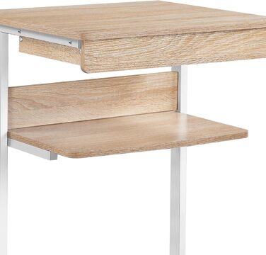 Комп&39ютерний стіл Yaheetech, офісні меблі, ПК-стіл, офісний стіл, робочий стіл з дерева та сталі з полицею та шухлядою, 79 x 56 x 51 см, дуб