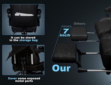 Ігрове крісло з дихаючої шкіри з подушкою кишенькової пружини, високе ергономічне офісне крісло з підголівником, комп&39ютерне ігрове крісло з підставкою для ніг для дорослих та підлітків