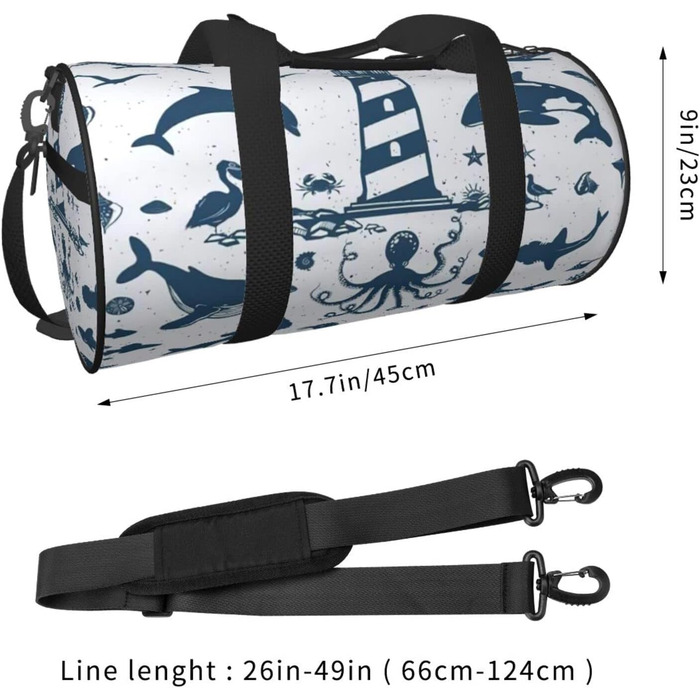 Дорожня сумка-валіза Морський світ, легка спортивна сумка для йоги та подорожей