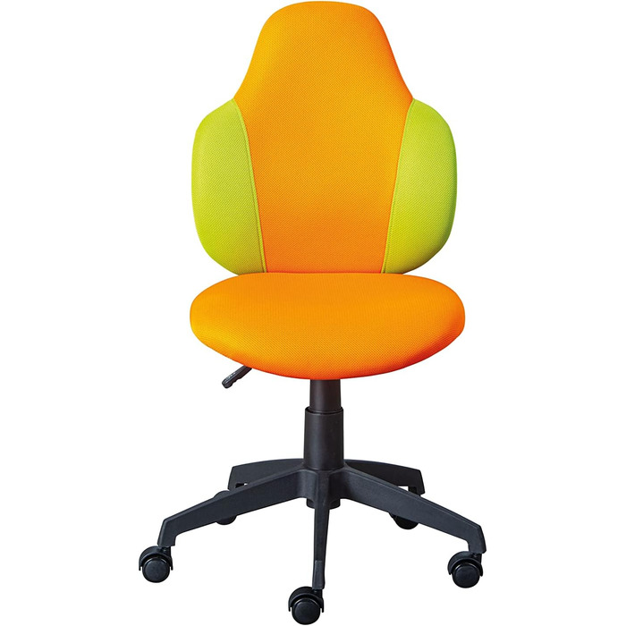 Стілець для столу - Дитячий офісний стілець - Дитячий обертовий стілець - Сітчастий чохол - Помаранчевий та зелений - Jessi Orange, Green