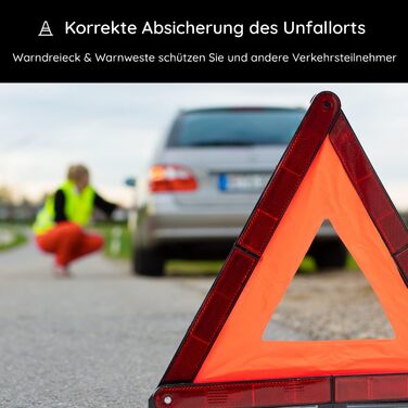 Автомобільна аптечка вкл. попереджувальний трикутник і жилет з високою видимістю згідно з чинним стандартом DIN 131642022 Дійсний