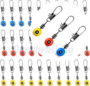Набір з 30 шт. вертлюгів для лову форелі, фідерний кошик, ваглер, рибальські поплавці, поводок, набір переваг, рибальське приладдя, безпечні вертлюги, 3 розміри S 28 мм, M 32 мм, L 36 мм.
