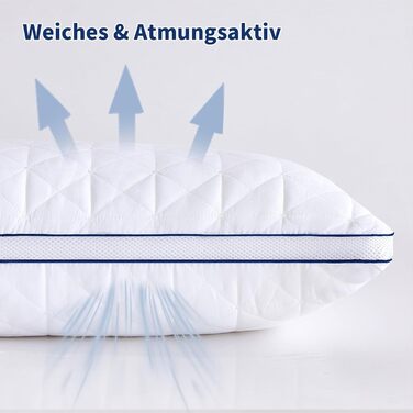 Подушки CELESTA 80x80, комплект з 2 шт. - Подушки з мікрофібри готельної якості на блискавці, пухнасті подушки для сну, дихаючі, можна прати, сертифіковані Oeko 80x80 (комплект з 2 шт.)