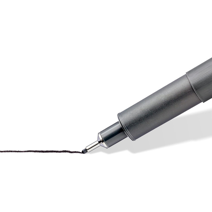 Чорні пігментні вкладиші STAEDTLER різної ширини лінії, документостійкі пігментні чорнила, довгий металевий наконечник, тривалий термін служби, 12 вкладишів у 12 ширині ліній, 308-9 TB12