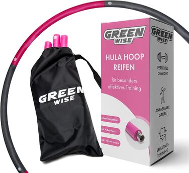 Гула-хуп GreenWise 1 кг з нержавіючої сталі — масажний обруч для фітнесу, схуднення та тренувань (діаметр 95 см) з відеокурсом і сумкою