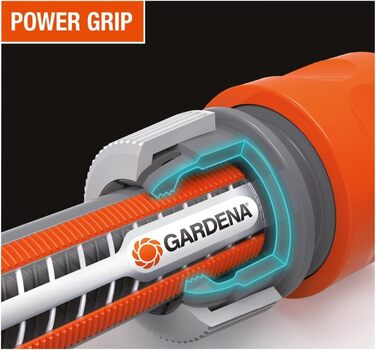 Шланг Gardena Comfort HighFLEX 13 мм (1/2 дюйма), 50 м Садовий шланг з профілем Power-Grip, тиск розриву 30 бар, стабільний за розмірами, стійкий до ультрафіолету, в упаковці (18069-20), сірий/помаранчевий Практичний шланг HighFlex