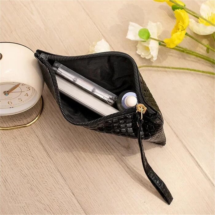 Жіночий клатч-гаманець на зап'ястя, 2 в 1, коричневий. Маленька сумочка з PU-шкіри з монетним відділенням на блискавці.