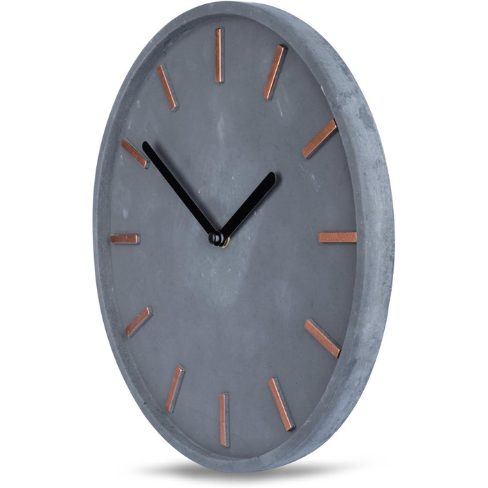 Високоякісний бетонний годинник настінний годинник із сірої міді приблизно 30 см круглий Сучасне оздоблення стін Дизайнерський год
