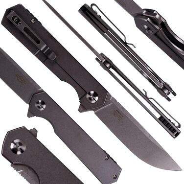 Складаний ніж Лезо зі сталі D2 Рукоятка з кліпсою Гострий одноручний ніж з піхвами і шарикопідшипником Кемпінг Полювання Риболовля