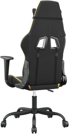 Ігрове крісло Tidyard з функцією масажу, офісне крісло, ігрове крісло, геймерське крісло, чорно-золота штучна шкіра