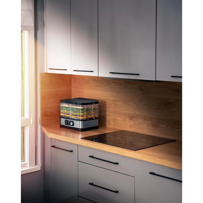 Дегідратор нержавіюча сталь 450W Сушарка для їжі з 5 рівнями дегідратора Дегідратор з регулятором температури 35-70C Сушарка для фруктів, грибів, м'яса, трав, без бісфенолу А, 4525