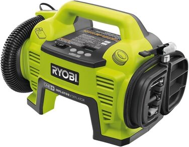 Компресор Ryobi 18 В (повітряний компресор без акумулятора та зарядного пристрою, цифровий індикатор тиску, в комплекті шланги та