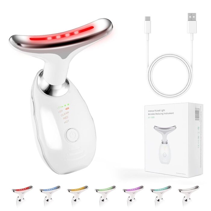 Масажер для обличчя проти зморшок, 3-в-1 пристрій для краси обличчя, 45 V Face Beauty Meter пристрій для обличчя для підтяжки та підтяжки шкіри, EMS масаж обличчя для жінок чоловіків V Shape Face пристрій