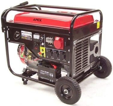 Бензиновий генератор 6500 E-Start 06258 Генератор Аварійний генератор 230V 400V, 12V Електричний стартер, 13 к.с., 389 см