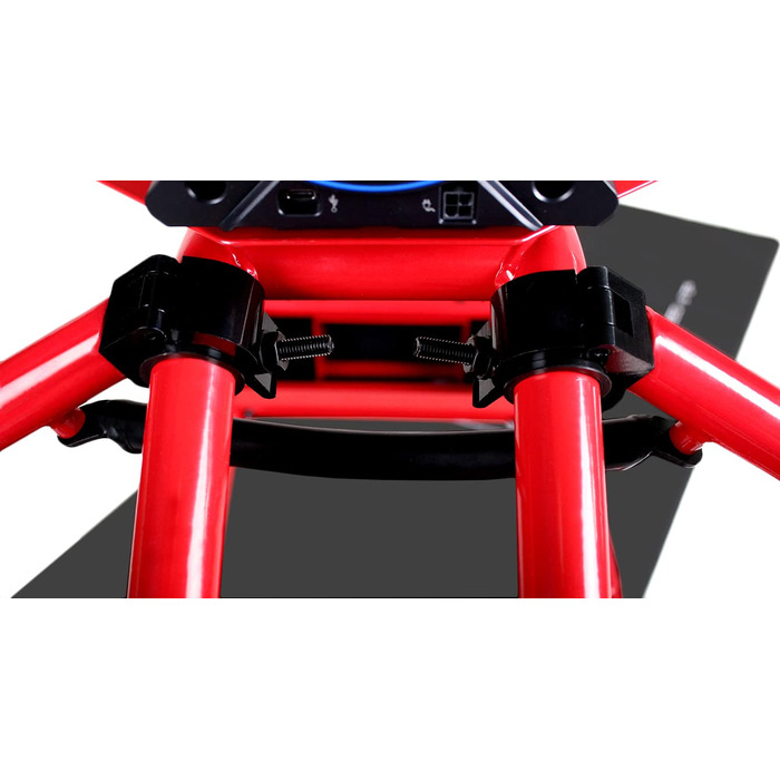 Симулятор гоночного симулятора Speedmaster PRO Zero-Flex, крісло для симуляції гонок SIM Racing Cockpit з кермом та підставкою для педалей червоного кольору (Race Weave Anthracite)