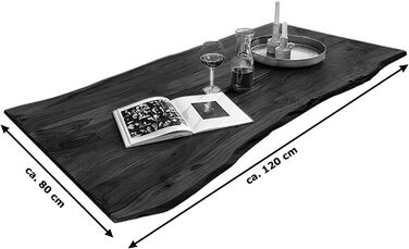 Стільниця SAM 120x80 см, Quintus, акація, колір горіх, стильна плита з живою кромкою, унікальний виріб з горіха 120 x 80 см