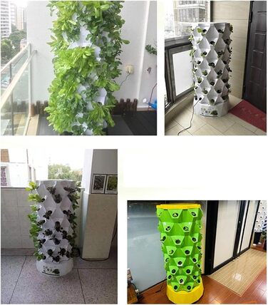 Гідропонний сад, система гідропоніки для вирощування аеропоніки. Плантатор для вирощування ананаса. Башта для внутрішнього саду. Пластикова теплиця. Безґрунтова посадка, спостерігайте за ростом рослин (10-шаровий план 80).