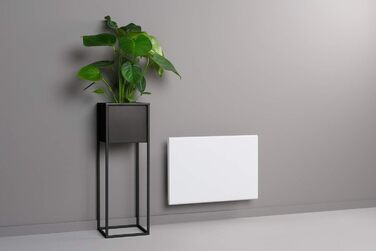 Електричний радіатор Adax Eco Basic - 600 Вт, білий Термостат з таймером Настінний електричний обігрівач Електричний радіатор - 330 мм Захист від замерзання, тижневий режим Настінний конвектор KET IP20 600 Вт (55,4 x 9,7 x 33 см)