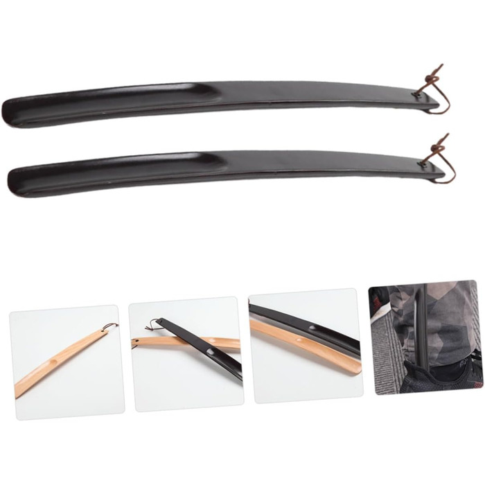 Дерев'яні черевики Shoehorn з масиву дерева Shoehorn Hotel Shoehorn Tool Корисний дерев'яний підйомник взуття Shoehorn Single Plugged Footwear, 2 шт.