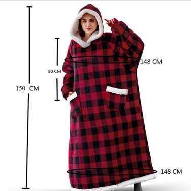 Затишна ковдра з рукавами, Велика м&39яка ковдра з капюшоном, Светр з шерпа-капюшоном для жінок та чоловіків, Пухнаста фланелева ковдра для телевізора з рукавами, Портативна ковдра на все тіло, Синій