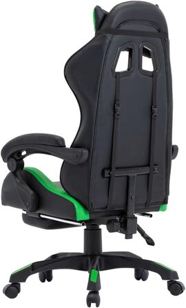 Ігрове крісло з підставкою для ніг, геймерське крісло, офісне крісло, стілець для столу, комп&39ютерне крісло, зелено-чорна штучна шкіра