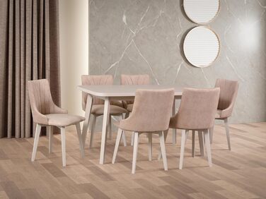 Розсувний овальний обідній стіл - кухонний стіл - дерев&39яні ніжки чорного кольору - стільниця з оздобленням Artisan - сучасний стиль - розрахований на 6-8 осіб, 80 x 140-180 см, Artisan, чорний