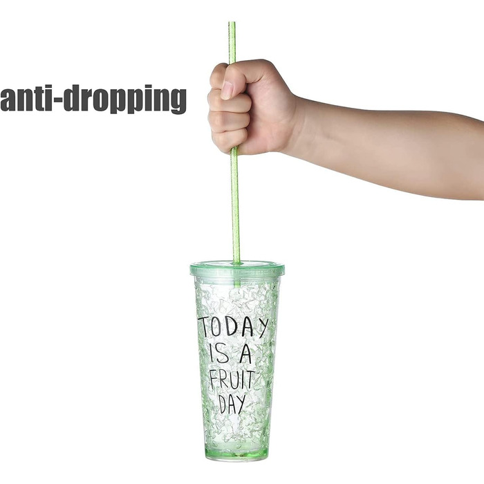 Багаторазові прозорі пластикові соломинки ALINK 12 Pack Glitter, тверді трубки-тумблери довжиною 27,9 см зі щіткою для чищення (12