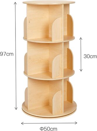 Обертова книжкова полиця OOOK, обертова на 360 книжкова полиця з 3 полицями, вузька обертова полиця для дітей та дорослих, багатофункціональна дерев&39яна окремостояча полиця для вітальні та спальні