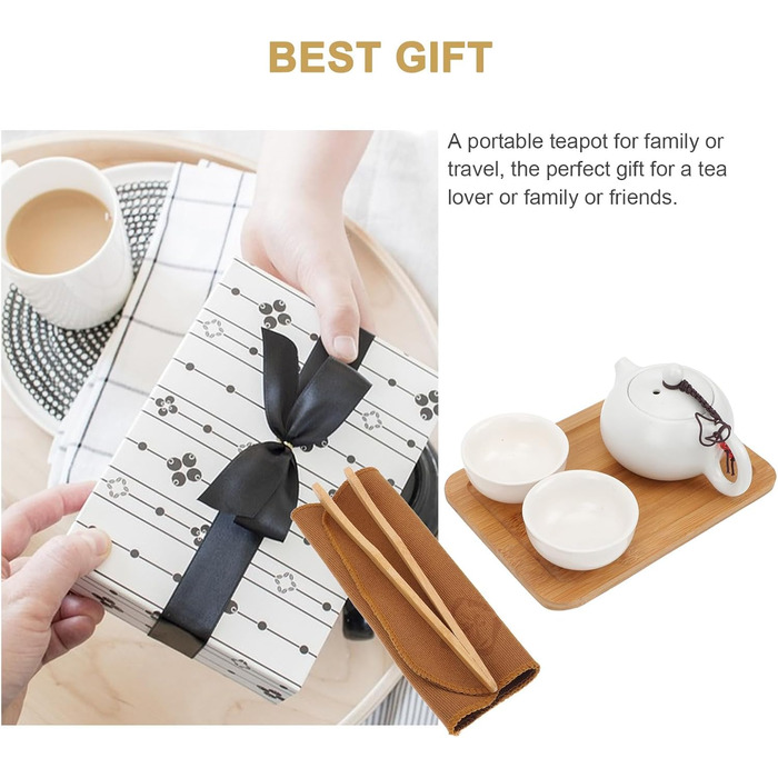 Набір для чаювання Керамічний, жаростійкий, з чайником-термосом для дому та подорожей
