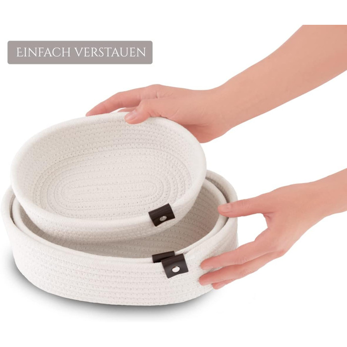 Овальні кошики для зберігання речей для полиць, шаф, спалень, ванних кімнат, органайзерів, комодів, дитячих кімнат, декору, декоративний кошик, набір з 3 шт.