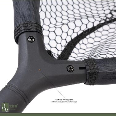 Гумований плавучий підсак Zite Fishing Рибальська сітка для нахлистової та спінінгової ловлі Гумова сітка з гумкою та карабіном, гумований підсак, рибальська сітка