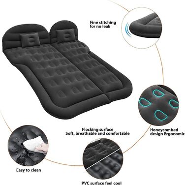 Автомобільний матрац для VW Tiguan 3 2024 2025, двосторонній потовщений флокований автомобільний матрац, надувне ліжко для кемпінгу, складаний портативний надувний матрац, звичайний A