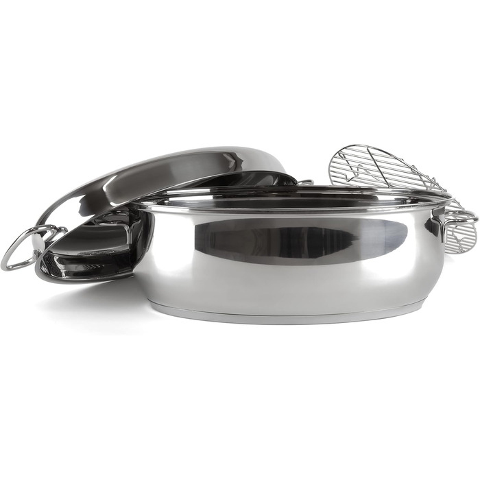 Каструлі Roaster Collection, всі типи варильних поверхонь індукційні, високоякісна нержавіюча сталь 18/10, кришка з терморегулятор