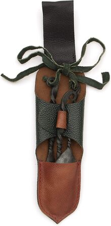 Невідомий дизайн Набір залізного посуду з лебідкою та шкіряною сумкою посуд вікінгів та середньовічних свят