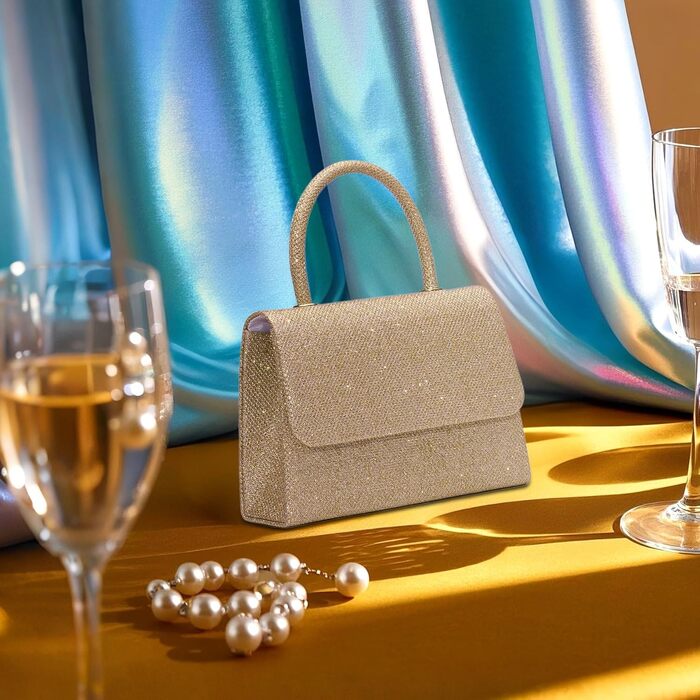 Клатч Larcenciel, блискуча жіноча сумочка зі знімним ланцюжком, металева вечірня сумка з блискітками для весілля, вечірки, побачення, золоті блискітки