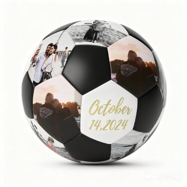 Персоналізований футбольний м&39яч з фото, іменем, текстом, логотипом. Індивідуальний футбольний подарунок. Персоналізований подарунок на день народження. Персоналізовані подарунки для хлопчиків, дівчаток, татів, футбольних уболівальників, синів та дочок.