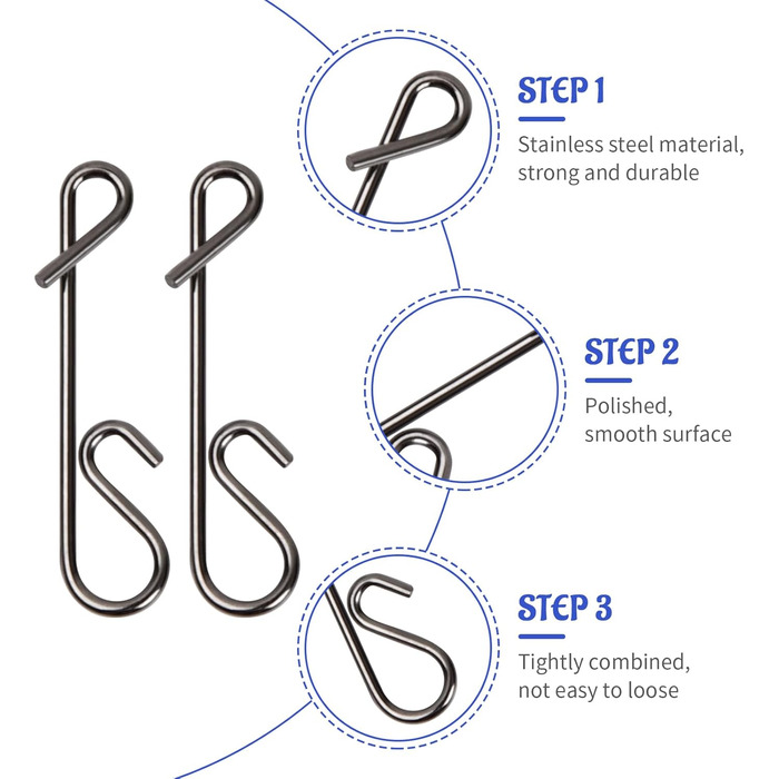 Безвузлові зєднувачі Roseyan, 30 шт., безвузлові зєднувачі для волосіні, 6 розмірів безвузлові зєднувачі, зєднувачі без вузлів, рибальські аксесуари, вертлюги, завязки для риболовлі, для морської риболовлі на спінінг.