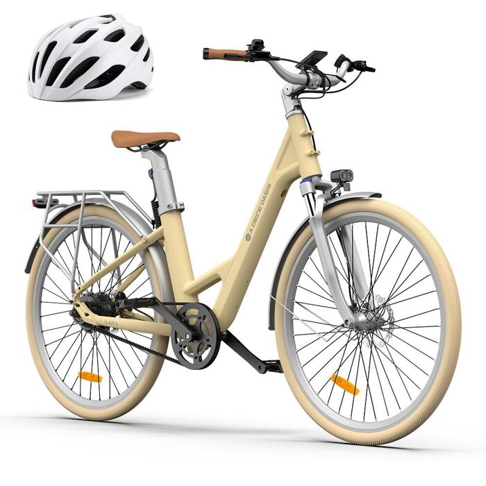 Електричний велосипед A Dece Oasis ADO 28 дюймів, E-Bike Air 28, акумулятор 345.00 Втгод, електровелосипед для жінок/чоловіків, 1 передача, датчик крутного моменту, ремінний привід, додаток ADO Smart, 3,5-дюймовий IPS-дисплей, жовтий
