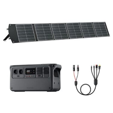 Адаптер MPPT не входить до комплекту) Портативна електростанція DJI Power 1000, сонячний генератор потужністю 1024 Втгод з 1 складною сонячною панеллю 200 Вт, для кемпінгу/кемперів, швидка зарядка 70 хв, безперервна потужність 2200 Вт (1000 200 Вт)
