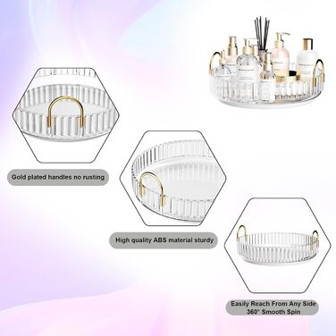 Органайзер для косметики MOACC, обертовий на 360, органайзери для макіяжу для туалетного столика, система зберігання засобів догляду за шкірою, 1 шар, прозорий