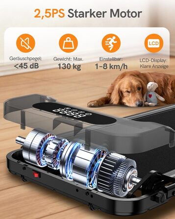 Бігова доріжка HomeFitnessCode Incline - біговий килимок, маленький міні-біговий килимок з нахилом, електричний під столом, 1-8 км/год, чорний